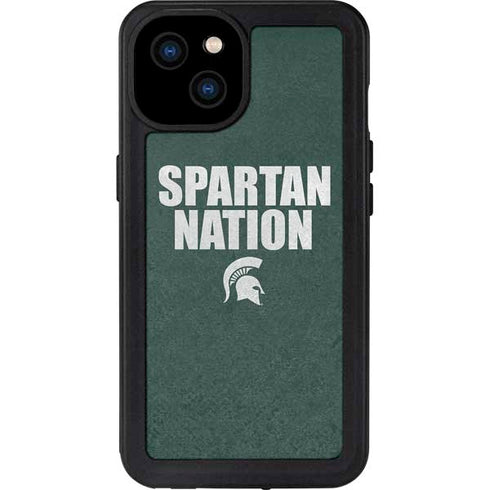 Michigan State University Spartans Nation iPhone 15 Plus Waterproof Case